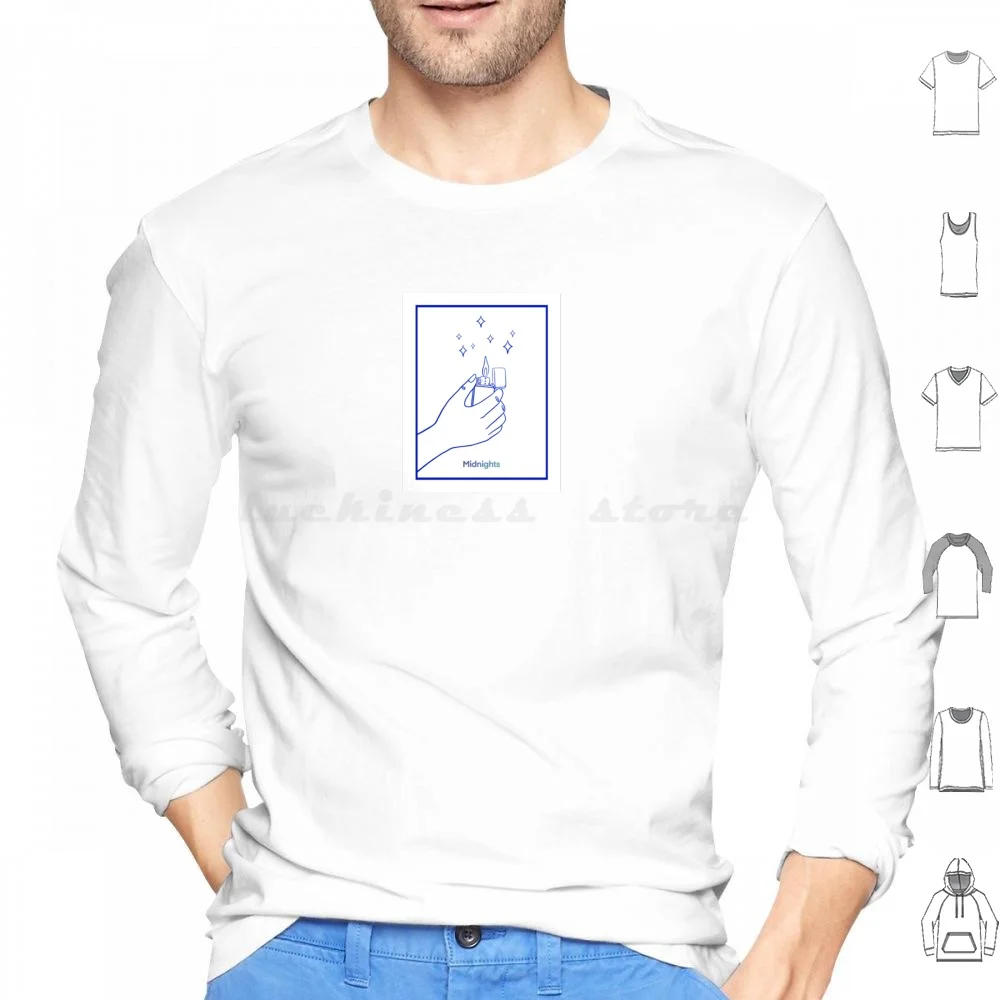 Midnights Lighter Minimalist Line Art Hoodie cotton Long Sleeve Midnights Lighter Sparks Line Art Hand Stars Karma