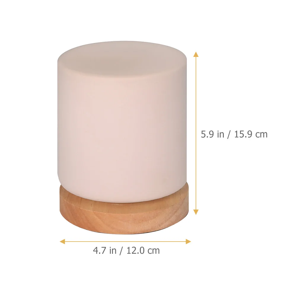 

Solid Wood Glass Bedside Lamp Decorative LED Night Light Warm Bedroom Desk Lamp for Home Office Study Desktop Lighting