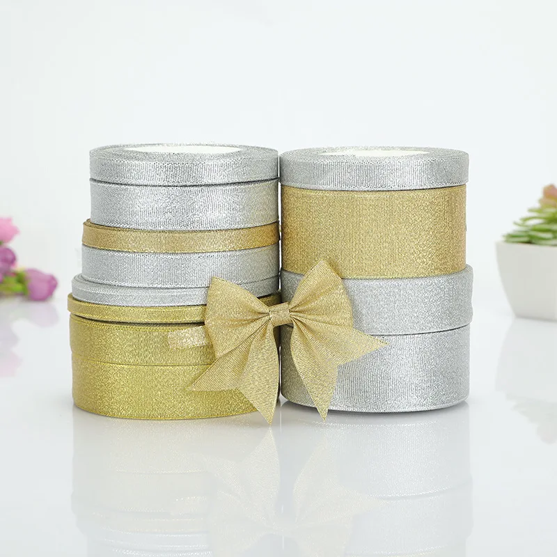 22Meters/Roll 0.6-5cm Gold Silver Silk Satin Organza Ribbon Wedding Decorative DIY Embroidered Onions Ribbons Bow Gift Supplies