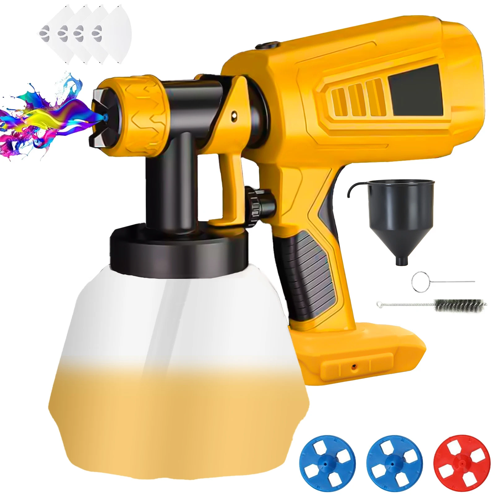 

Compatible with Dewalt 20V Battery Wireless Electric Spray Paint Gun, Used for Indoor House Painting and Wood/Wall