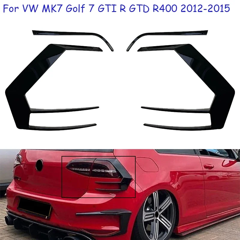 

Для VW MK7 Golf 7 GTI R GTD R400 2012 ~ 2015 Автомобильный задний бампер Сплиттер Canard Накладки на задние фонари Наклейки на задние фонари Воздушный нож