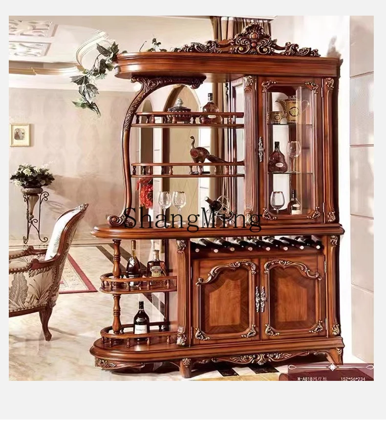 DHY solid wood room hall cabinet living room entrance entrance shoe cabinet foyer double sided
