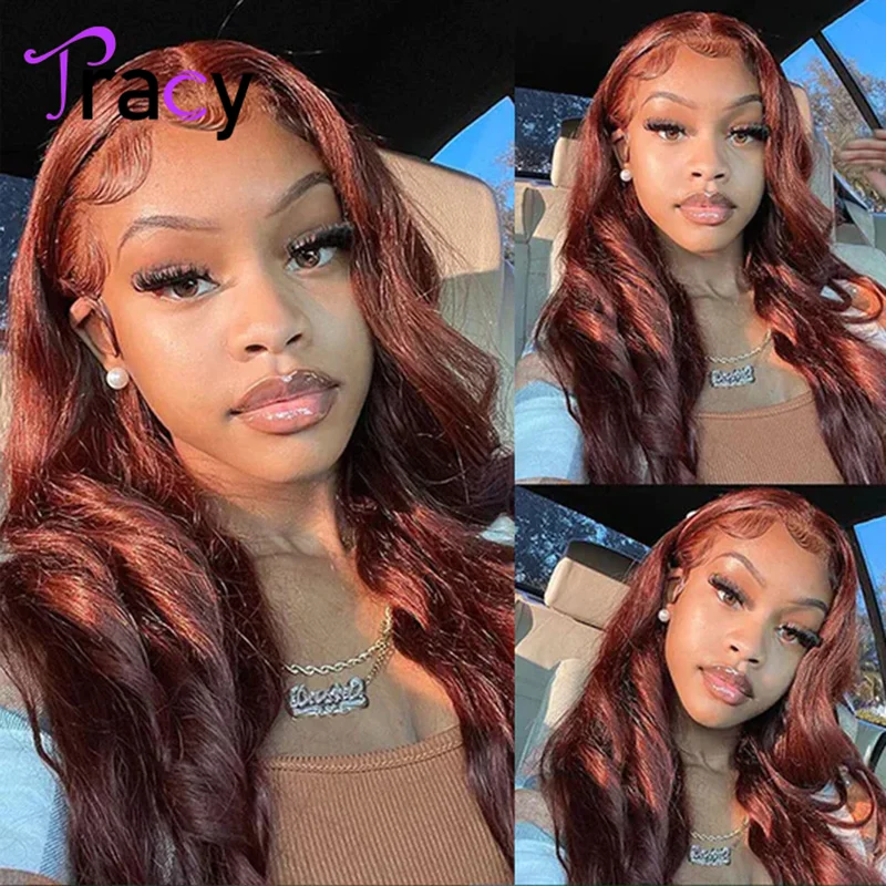 

Tracy Hair Reddish Brown Wear Go Wig 6x4 HD Pre Cut Glueless Body Wave Human Hair Wigs Beginnger Friendly