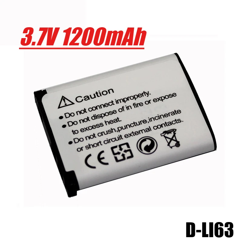بطارية كاميرا 3.7 فولت 1200 مللي أمبير في الساعة D-LI63، لـ Pentax LS465 LS1100 RS1500 LS1000 NB1000 RS1000