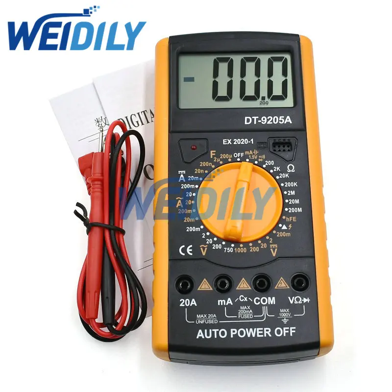 DT9205A Digital Profesional Multimeter AC/DC Transistor Voltage Tester Electric NCV True RMS Analog Auto Range Multimetro New