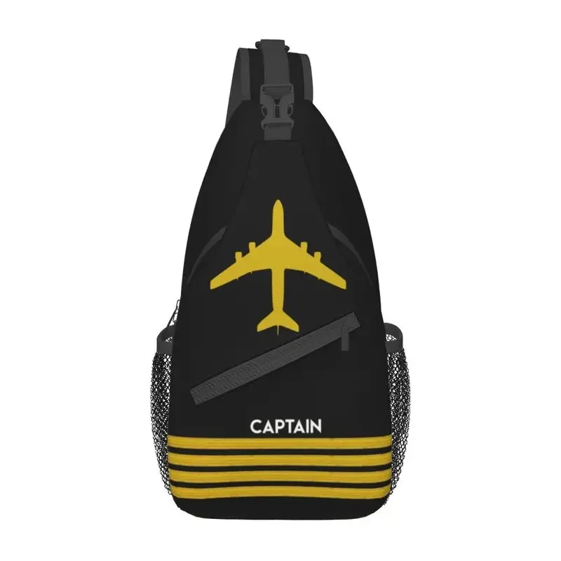 

Captain Epaulets Stripes Sling Bag for Men Fashion Aviator Flight Pilot Shoulder Crossbody Chest Backpack Traveling Daypack