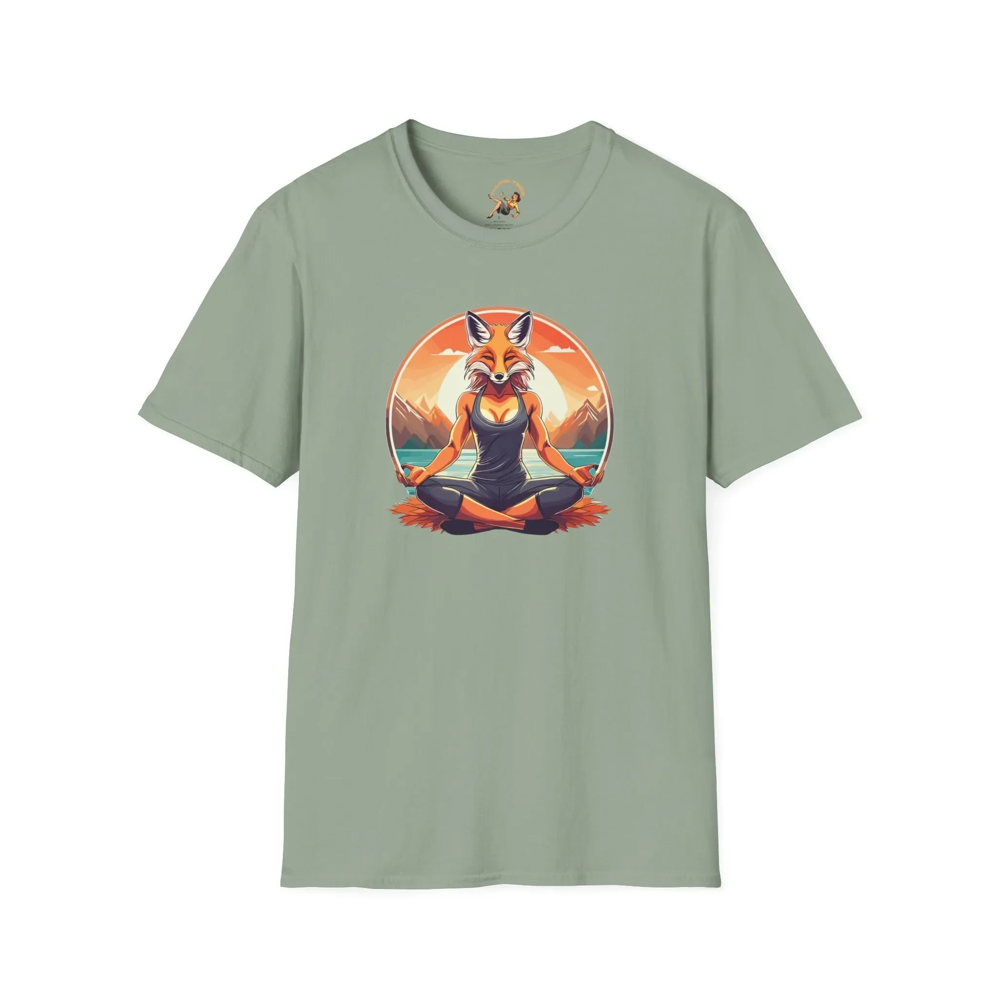 Yoga Fox T Shirt Meditation Om Aum Beautiful