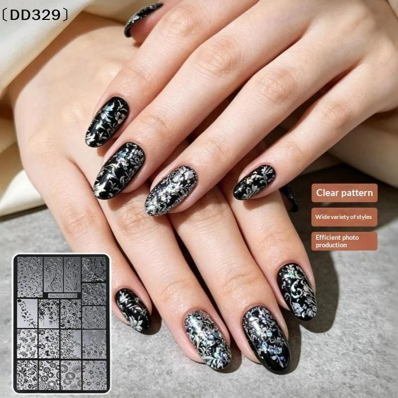 Vintage Blooming Flowers Nail Stamping Plates Multi-styles Fishtail Nail Art Plate Stainless Steel Template Nail Design 〔DD329〕