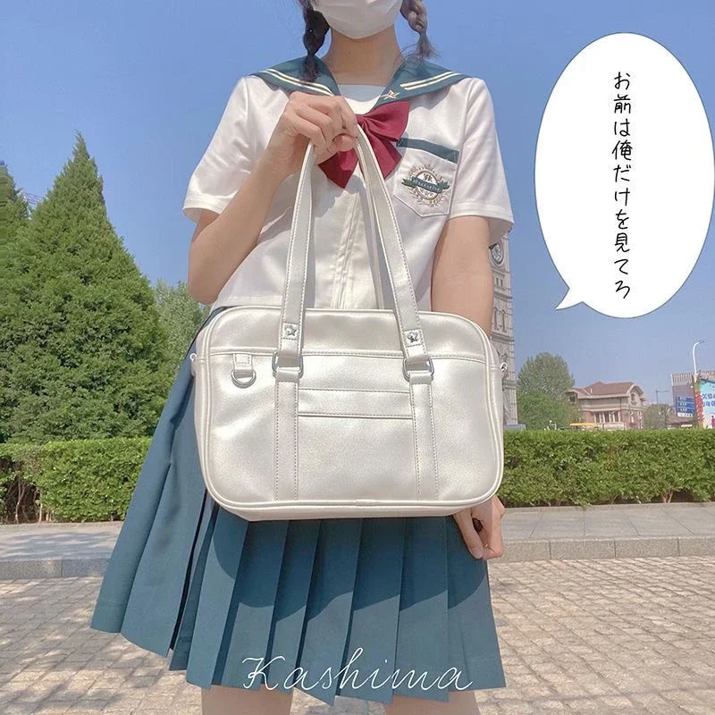 Japanese Casual PU Shoulder Bag Junior High School Students School Bag Handbag Anime Uniform Bag Tote Bags for Women