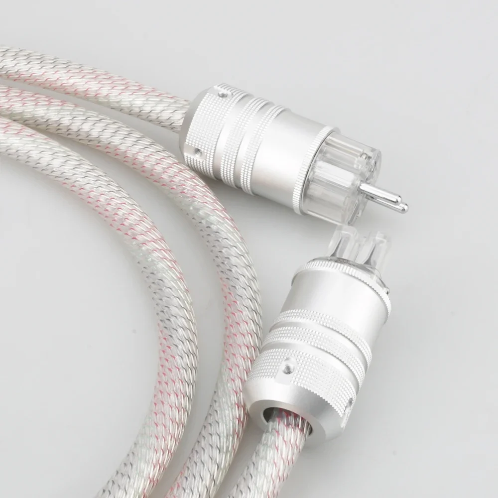 Cable de alimentación HIFI Valhalla 7N OFC Schuko, Cable de alimentación de CA UE EE. UU. para amplificador de CD, decodificador, Cable de alimentación