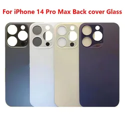 Big Hole Back Glass For iPhone 14 Pro Max A2894,A2651,A2893,A2895 Rear Glass Replacement Parts Rear Battery Cover With Back Glue