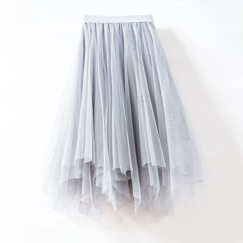 Jupe tutu en tulle à volants taille haute pour femmes, jupe midi noire, jupes en tulle