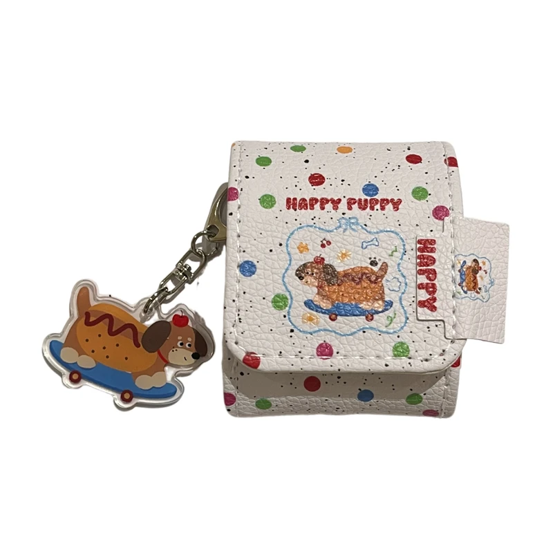 เคสหนังลายการ์ตูนลูกสุนัขน่ารัก ลายตาราง สำหรับ AirPods 1 หรือ 2 3 4 AirPods Pro3 Pro 2