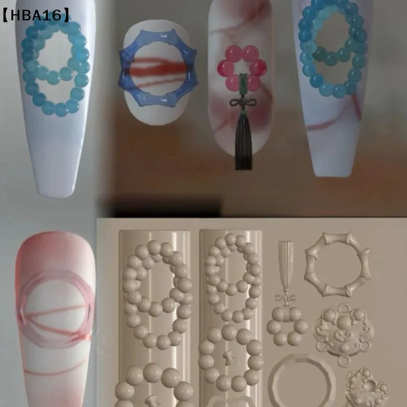 〔HBA16〕Chinese Style Lion Dance Silicone Nail Mold Retro Egypt Nails Templates DIY Nail Art Decoration Manicure Design Tools