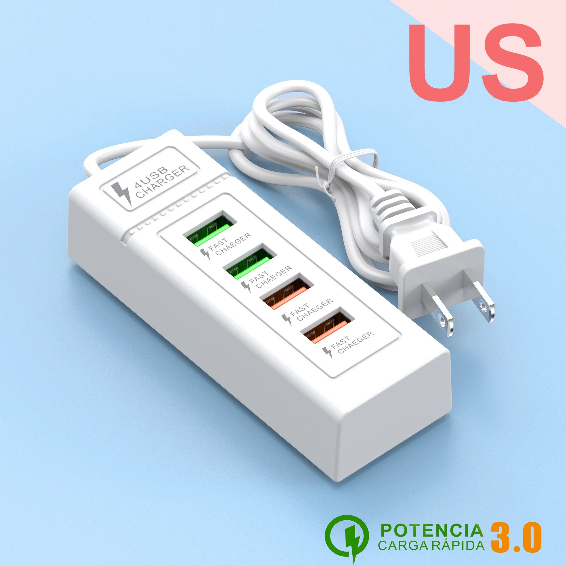 4-Port-USB-Schnellladegerät Typ C Wandladegerät für iPhone Samsung Xiaomi Huawei Telefonladegerät EU/US/UK-Stecker-Netzteil