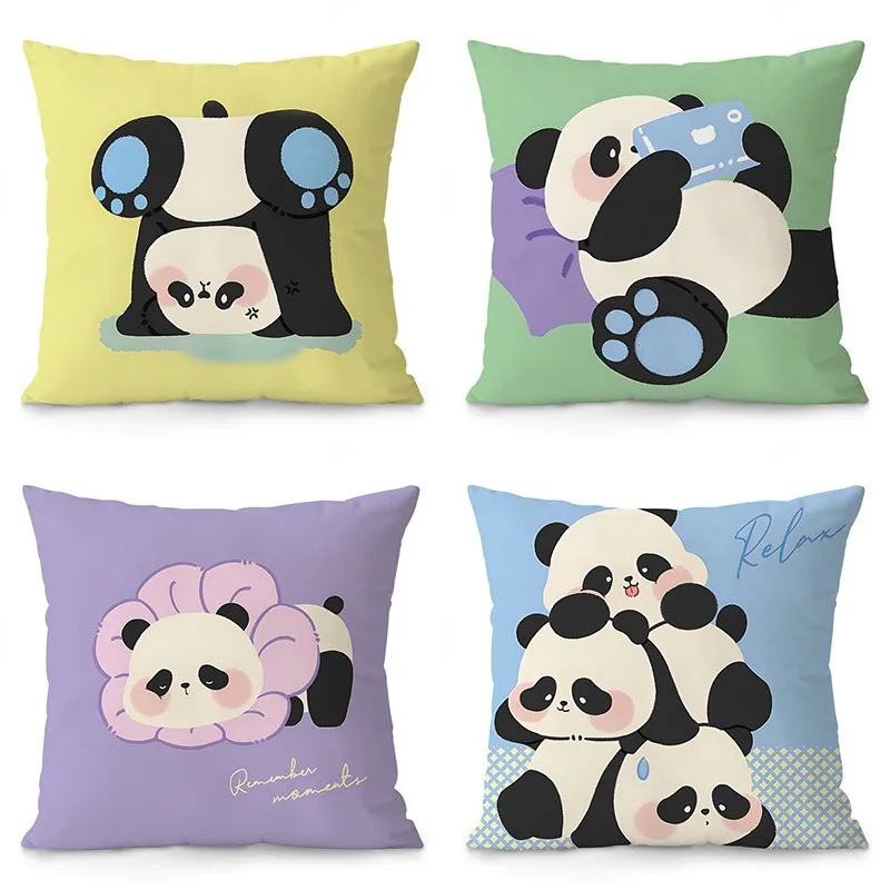 Panda Animal Cartoon Pillowcase Interior Decoration Office Living Room Home Pillowcase