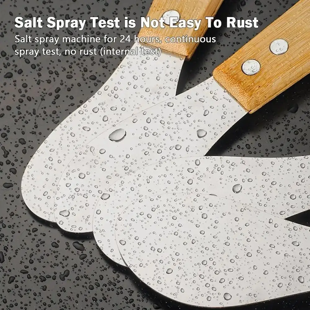 4Pcs Thickened Stainless Steel Glue Scraper High Hardness Wood Handle Cement Caulking Tool Wear-resistant Comfortable Grip