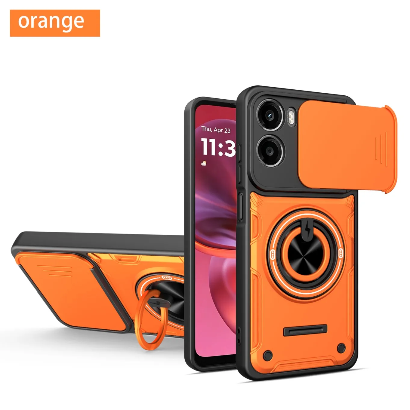 Stoßfeste Schutzhülle für Motorola Edge 70 60 Fusion Pro G86 G56 G06 G85 G15 G05 Kameralinsen-Schutz Magnetischer Ringständer Cover – Detail 11