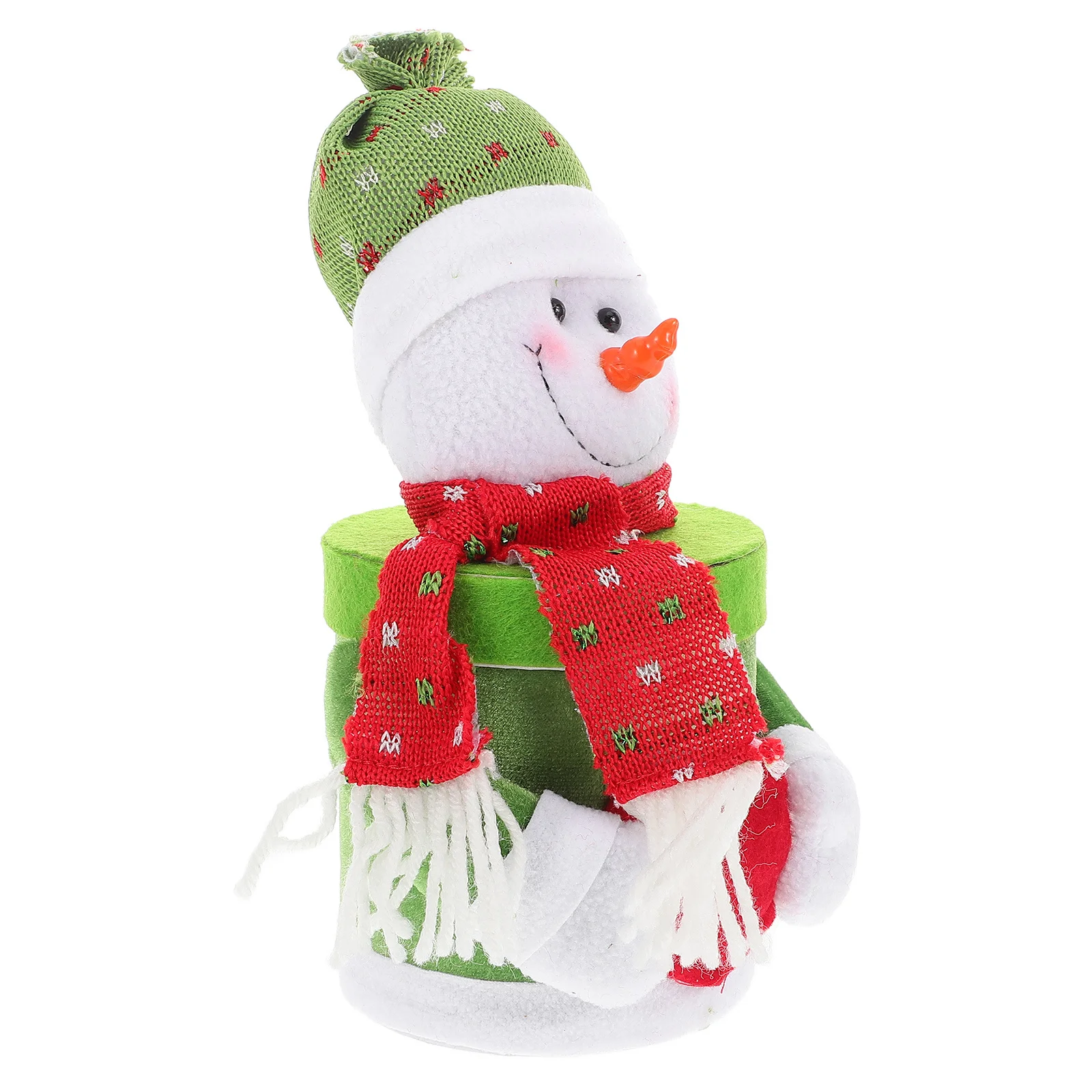 

1pcs Christmas Candy Jar Snowman Shaped Velour Storage Container Holiday Decorative Jar For Office Desk Party Favors Treats