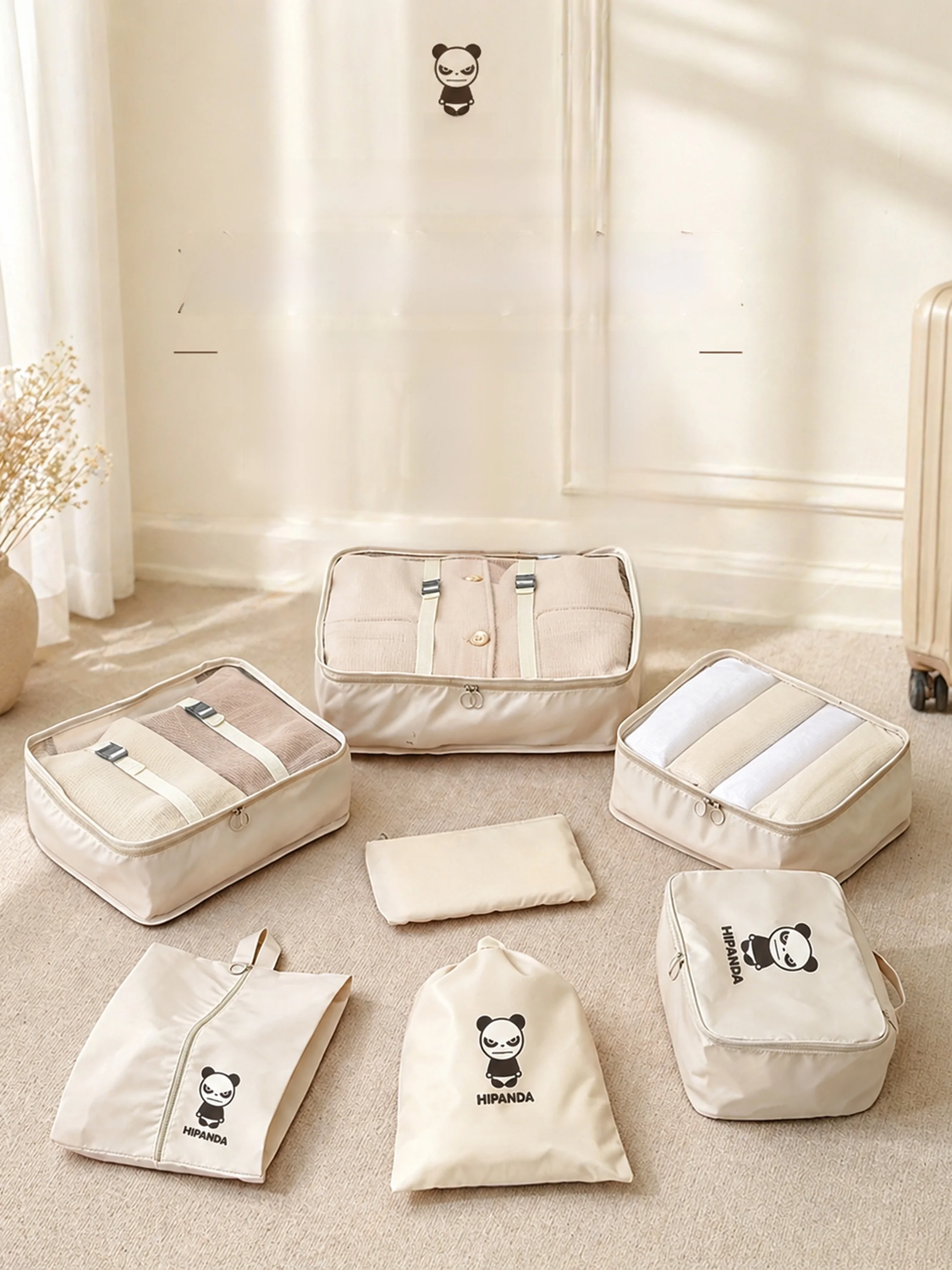 hi-panda-seven-in-one-travel-storage-bag-set-lightweight-luggage-organizer-subbag-convenient-for-trip-and-clothes-sorting