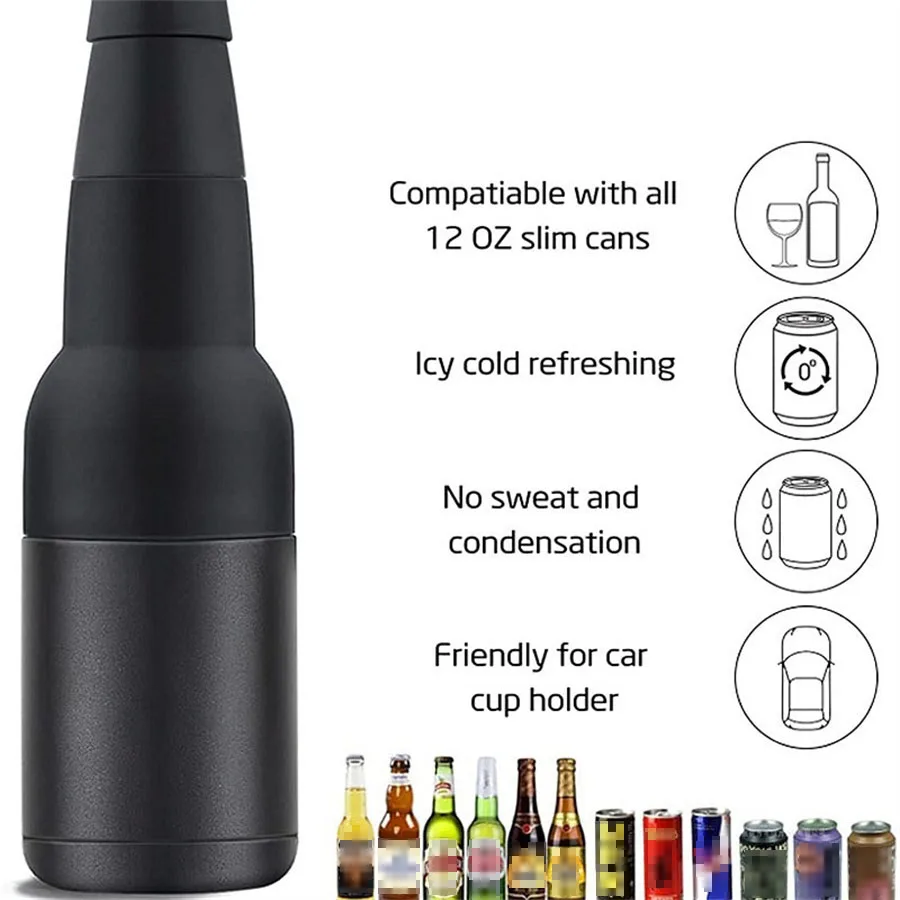 

Beer Bottle Insulator Can Cooler With Bottle Opener 12 Oz Stainless Steel 3 In 1 Beer Cooler Beer Gifts For Men Can Insulated