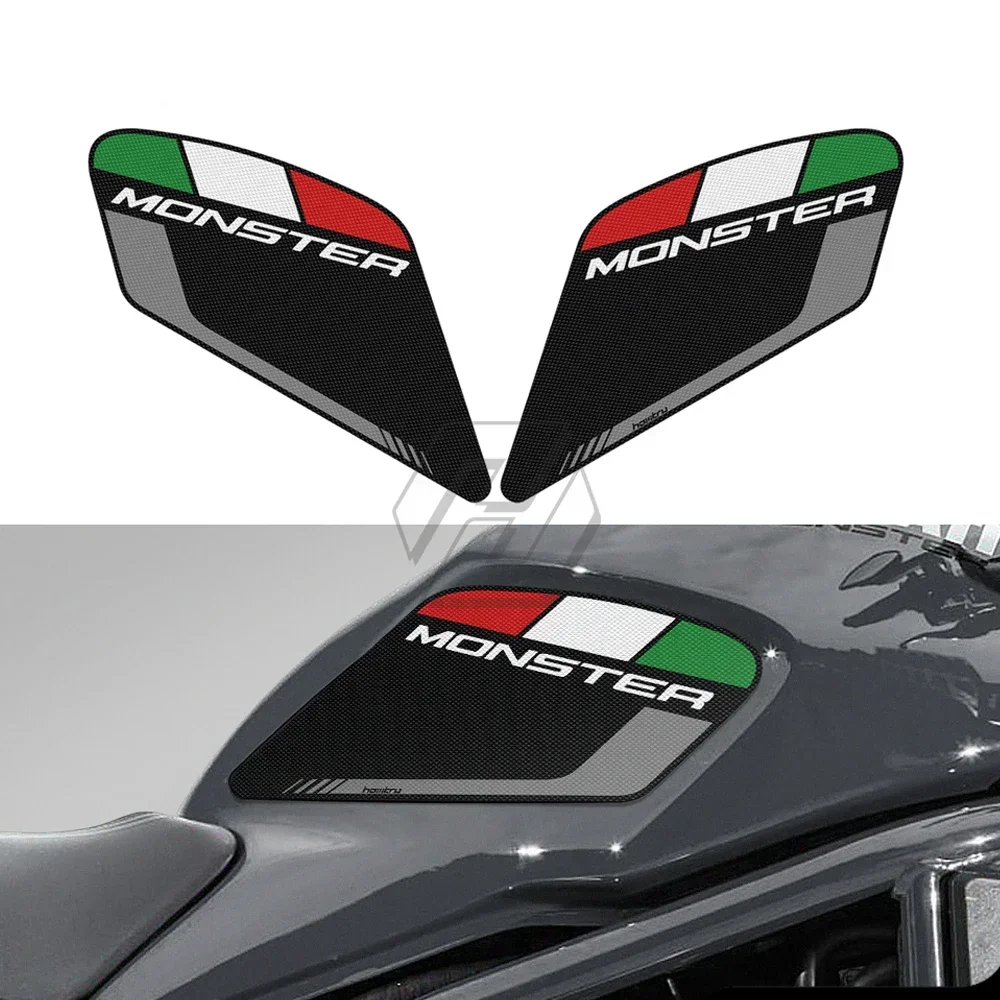 Motorcycle Tank Grip Traction Pad Side Gas Knee Protection Anti-slip Sticker for Ducati Monster 797 821 1200 2017-2019