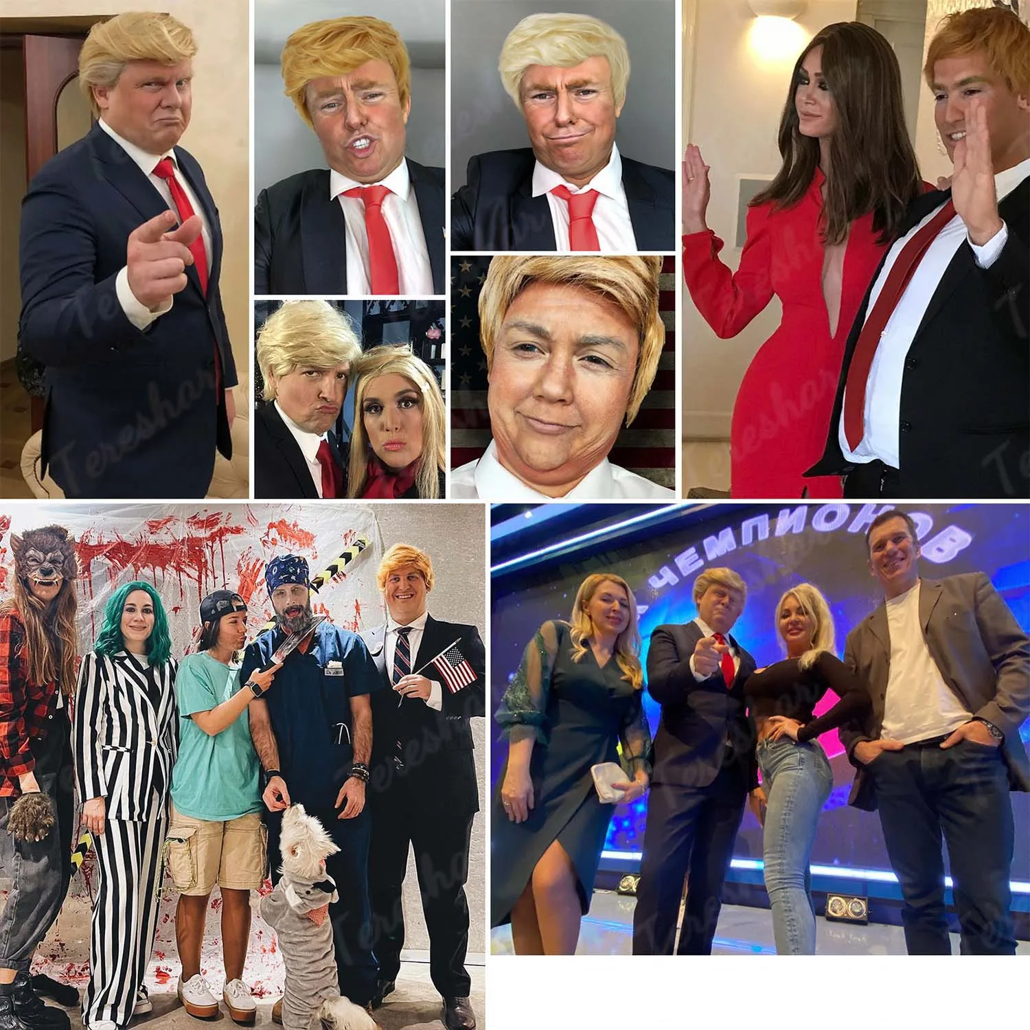 Synthetic Blonde Costume Wig For Adults Mens Blonde Wig Short Layered Pixie Wigs Famous People Cosplay Wigs For Party or Fun