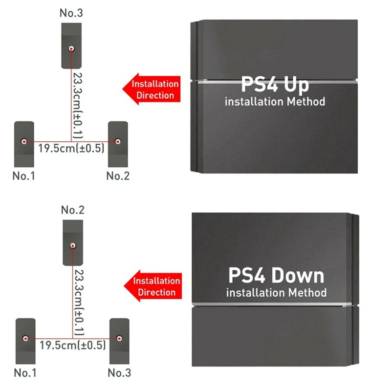 3Pcs/Set Wall Mount For PS4 Universal Controller Holder Stand Storage Rack With Screws For PS4 Host Durable Easy To Use