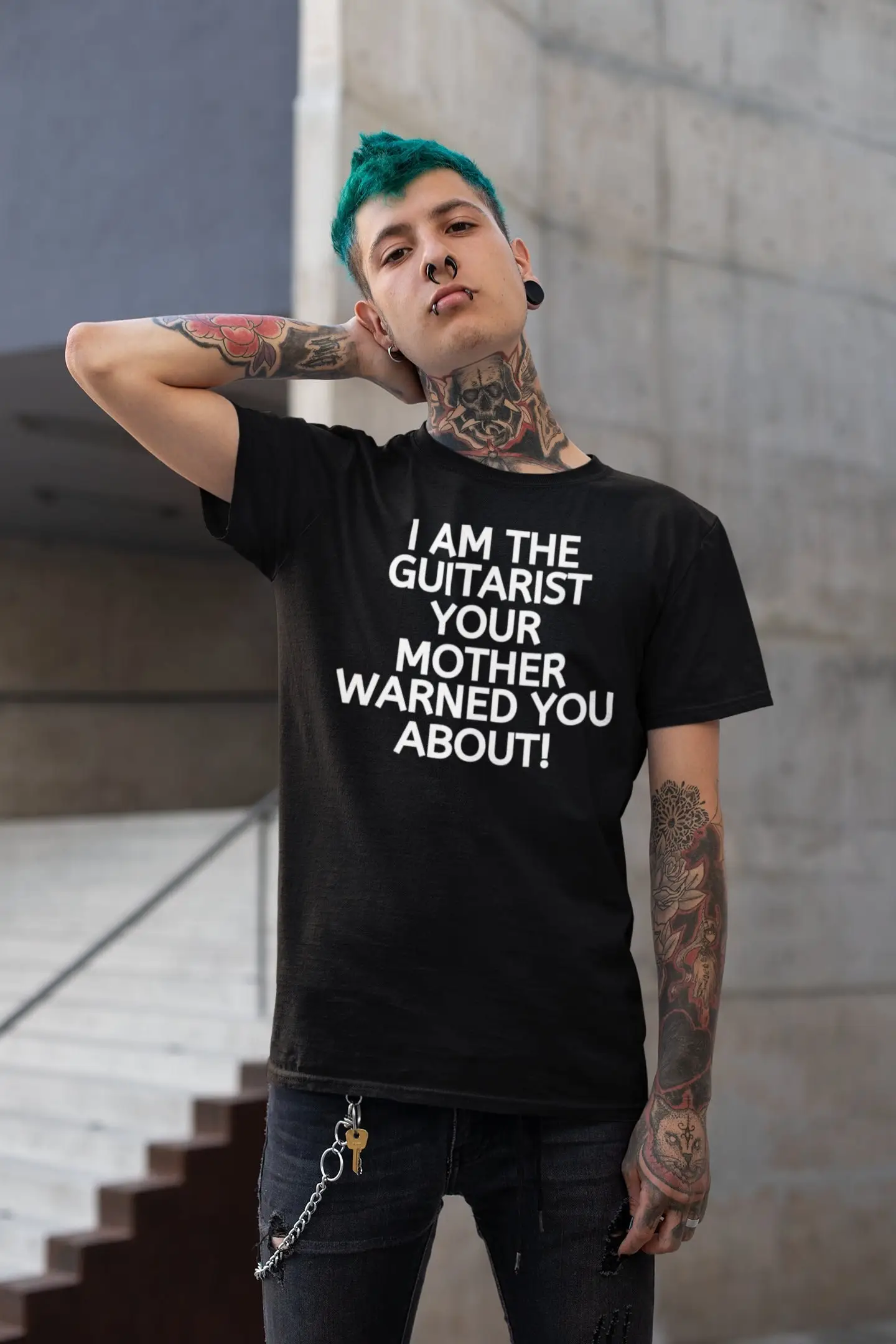 I Am the Guitarist Your Mother Warned You About T-shirt, Funny Guitar Player Shirt, Musician Gift for Guitarists