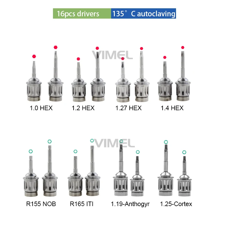 Universal Implant Torque Wrench Ratche 15-70NCM with 16pcs Drivers Dental Screwdriver Implant Tool Kit Dentisit Repair Tool