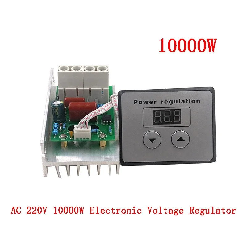 AC 220V 10000W 80A Digital Control SCR Electronic Voltage Regulator Speed Control Dimmer Thermostat + Digital Meters 10000 W 