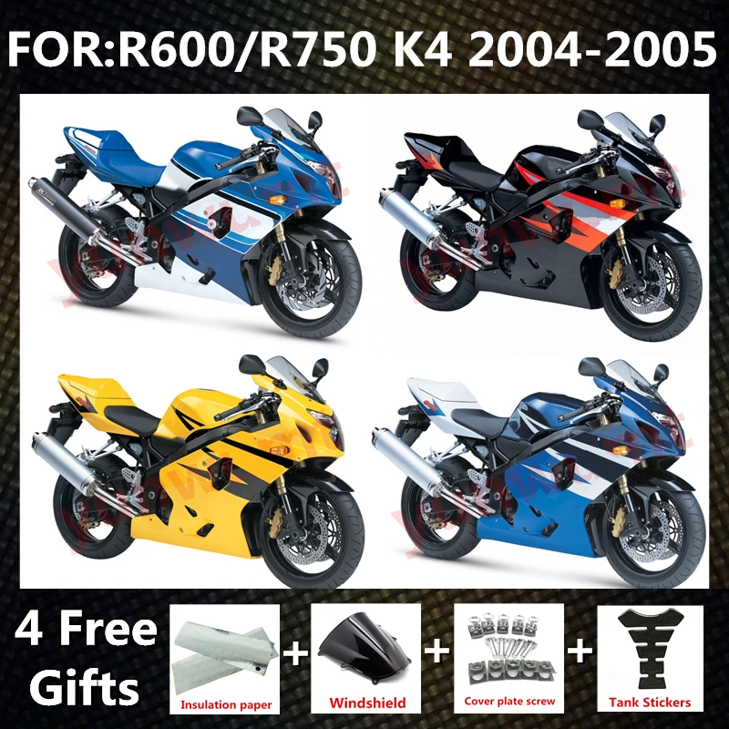 NEW ABS Motorcycle Fairings Kits fit for GSXR600 GSXR750 gsx600r gsx750r GSXR 600 750 2004 2005 K4 full Fairing kit zxmt