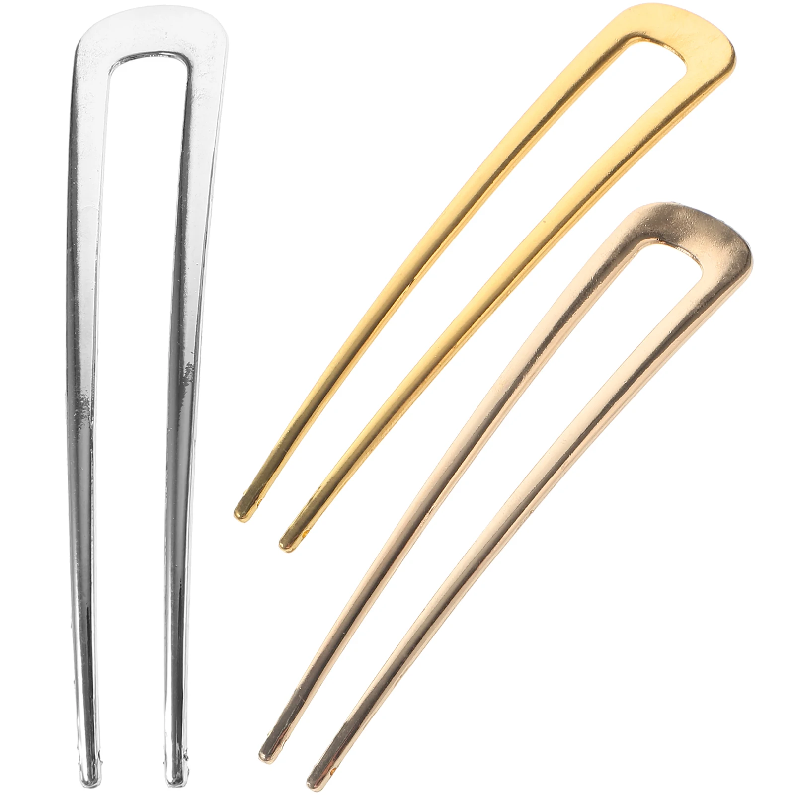 

3 Pcs Hairpin Accessories U Shape Metal Sticks French Pins for Women Long Hair Buns Styling Durable Material