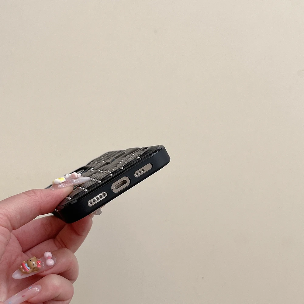 Modische Handyhülle mit silbernen Nieten und fünfzackigem Stern aus Leder, stoßfest, für iPhone 18 17 16 15 14 Pro Max 13, Schutzhülle – Detail 7