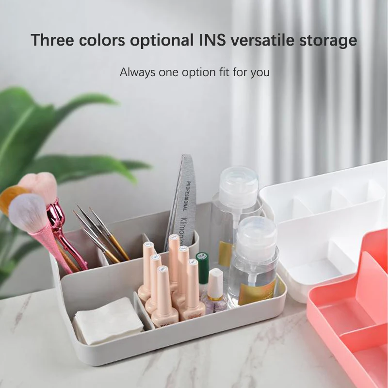 Nail Art Plastic Organizer Container Gel Polish Remover Cleaning Cotton Pad Swab Box Storage Case Accessories Tool Clean Desktop