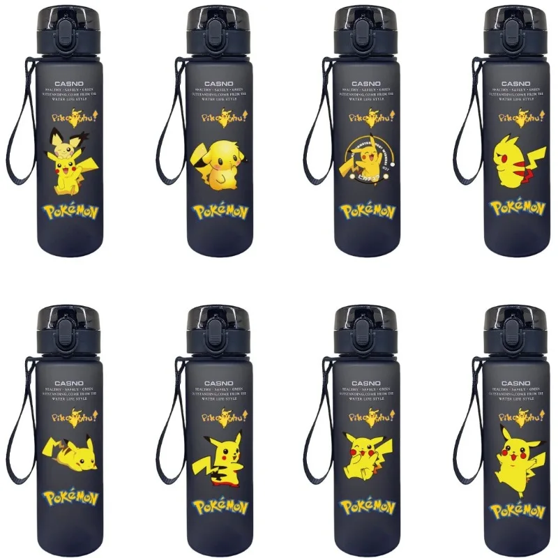 Pokemon Portable Sports Water Cup Cartoon Pikachu Large Capacity 560ml Mountaineering Plastic Water Cup Children's Holiday Gifts