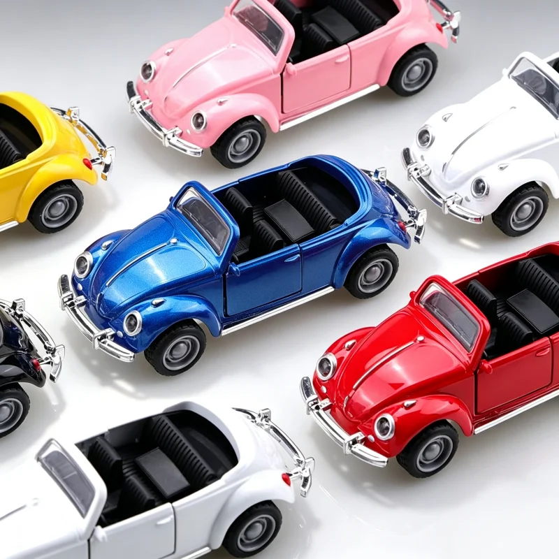 Classic Retro Convertible Alloy Car Model, Metallic vintage Convertible desktop Decoration and Collectible Figurine.