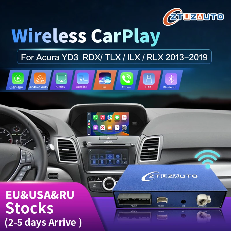 2024 Wireless CarPlay For Acura RDX MDX ILX RLX TLX Honda Odyssey With Mirror Link AirPlay Android Auto Functions Radio Player