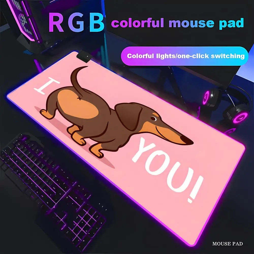 

HD RGB Cartoon Cute Dog Dachshund Mouse Pad Non-slip Rubber Gamer Balance Computer Mat Decoracion Deskmat Laptop Large HYBXAXC