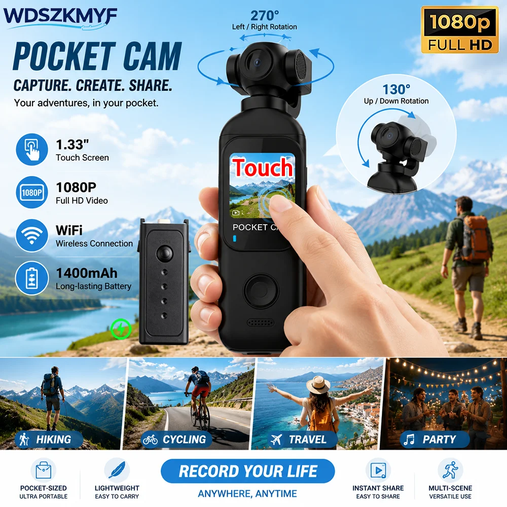 1080P Handheld Action 1.33 inch Touch Screen Cam Digital Camera Cameras Sport Mini Body Camcorder Photo Consumer Electronics