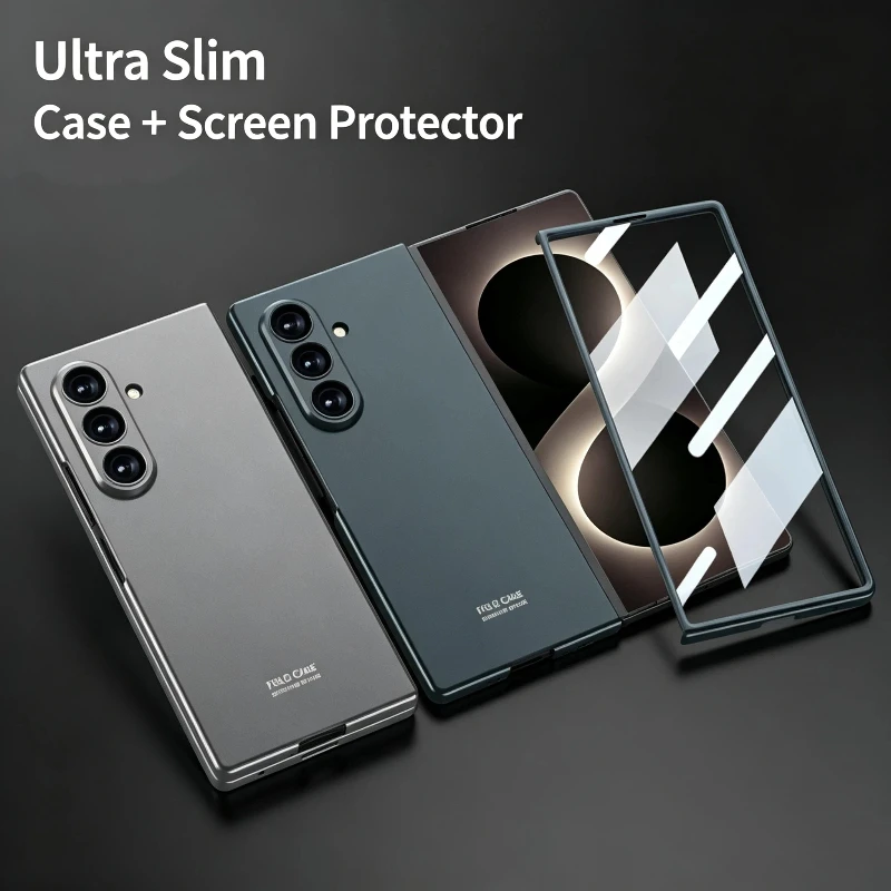 Ultra-thin Full-coverage Phone Protective Case for Samsung Z Fold 8 Ultra Protection Cover with Tempered Glass Screen Protector