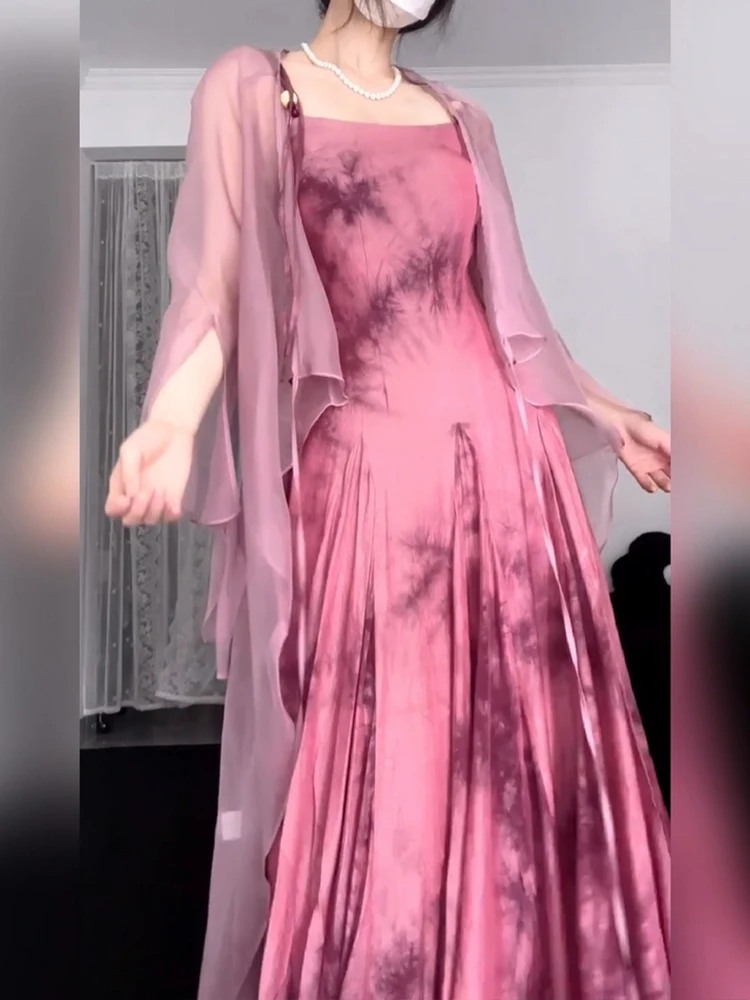 

XZY Xinzhengyan New Chinese Style Purple Strapless Dress Set Women's Summer Elegant Ladylike A-Line Skirt Suit Commute Wind