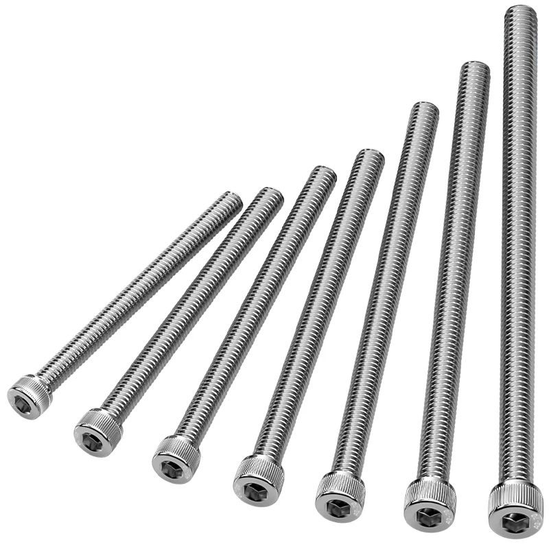 M3 M4 M5 M6 M8 M10 L 50–200 mm 304 Edelstahl Vollzahn-Topf-Innensechskantschraube verlängerte Schraube 1–10 Stück – Detail 3