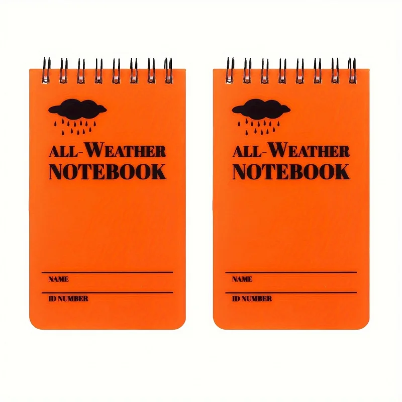 1/2/4/8 Pcs All-Weather Waterproof Notebooks With Tear-Resistant Pages For Outdoor Activities Travel Camping Office School