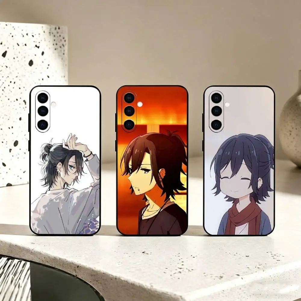 Anime H-Horimiya Miyamura Phone Case Black Silicone Soft For Samsung Galaxy A73,A72,A71,A70,A53,A52,A51