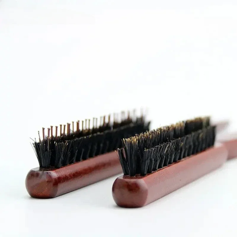 Professional Boar Bristle Wood Slim Line Comb Salon Teasing Back Hair Brushes Hairbrush Extension Hairdressing Styling Tools DIY