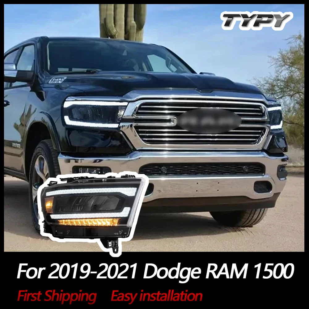 

Car Accessories LED Head Lights Assembly For 2019-2021 Dodge RAM 1500 with Reflectors Tradesman, Bighorn, Laramie, Rebel