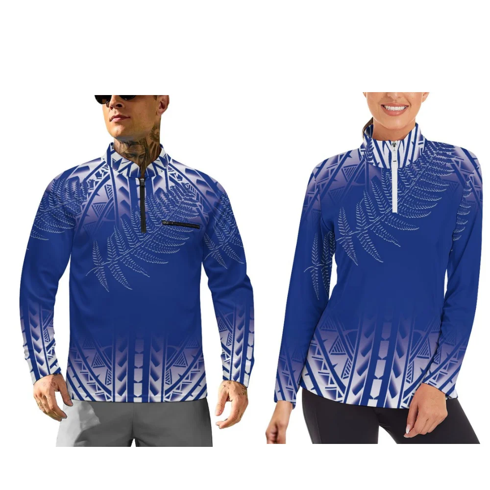 Polynesian Long-Sleeved Sportswear Long-Sleeved Sports Jackets And Sports Couple Outfits Can Be Customized With Patterns