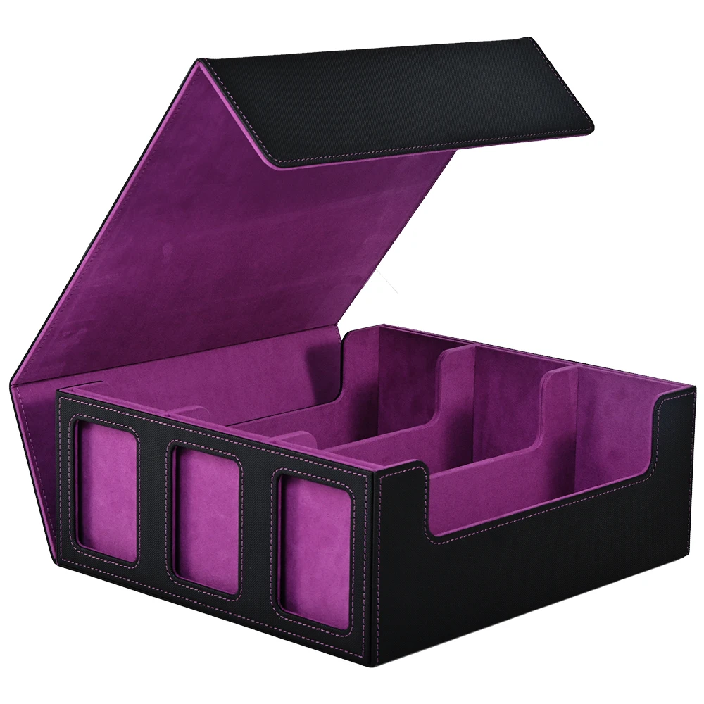 3-Row 2400+ Trading Card Storage Box with Display Window ,Storage Box, Bulk Card Storage Fits Magic TCG PTCG Sports Cards