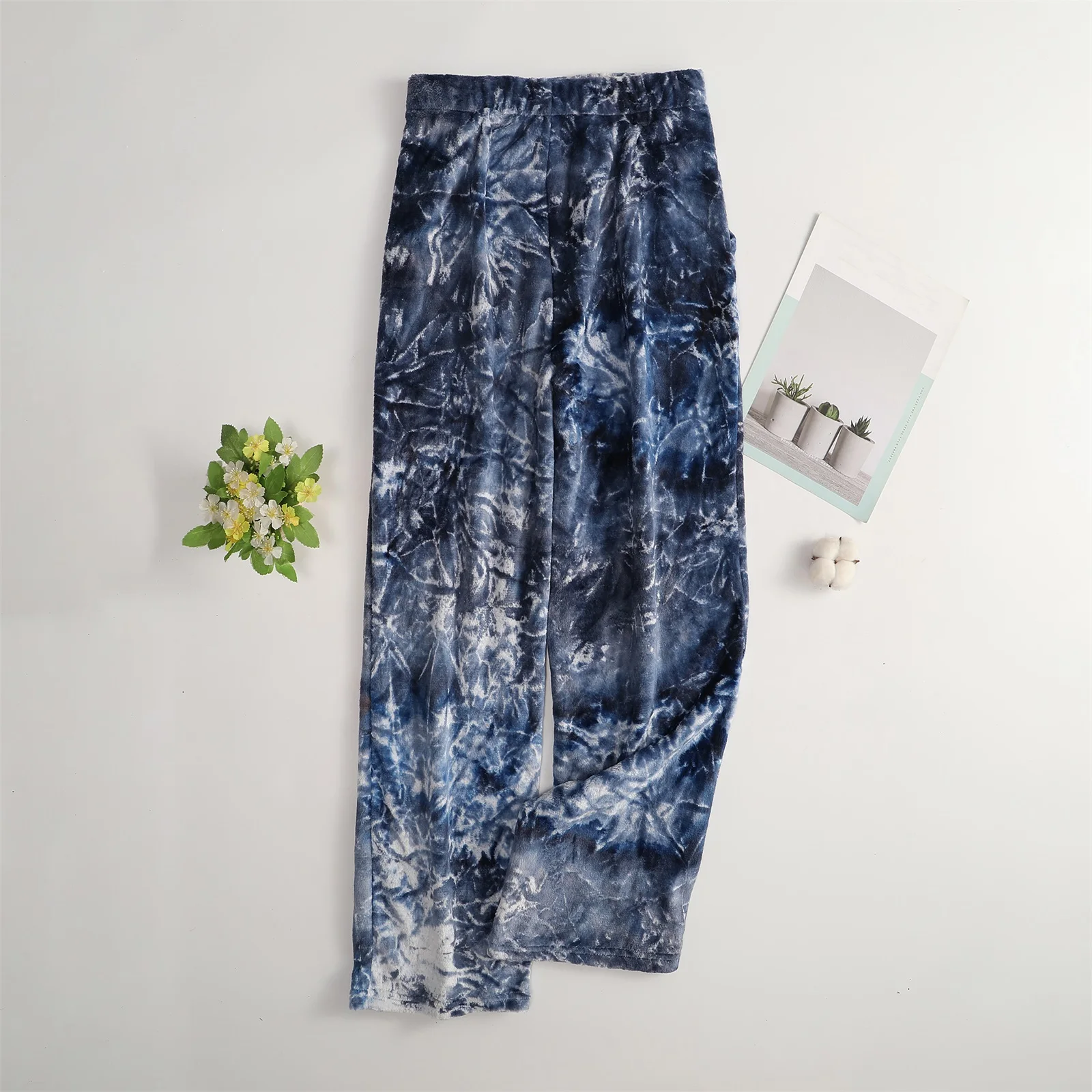Damskie spodnie do spania z wzorem tie-dye, spodnie domowe, luźne spodnie do noszenia po domu, z nadrukiem, wygodne spodnie do spania, codzienne, komfortowe, jesienne, do noszenia na zewnątrz i w domu.
